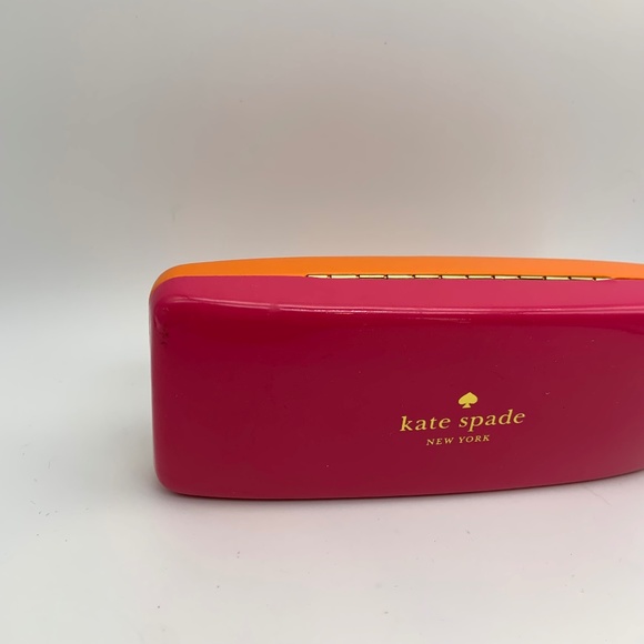 Kate Spade Women's Colorblock Pink & Orange Hard Glasses Case - Picture 2 of 13